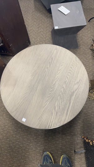 Restoration Hardware Nicholas Oak Round Coffee Table MSRP $2300