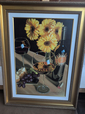 Sunflowers and Wine Framed Print edition dated 123/245 by Scott Jacobs
