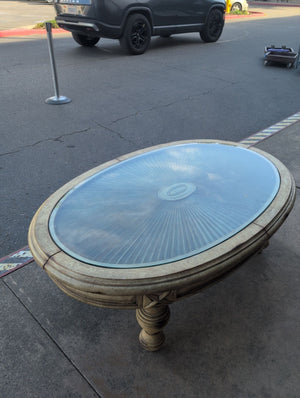 Oval Rustic Crackle Finish Table