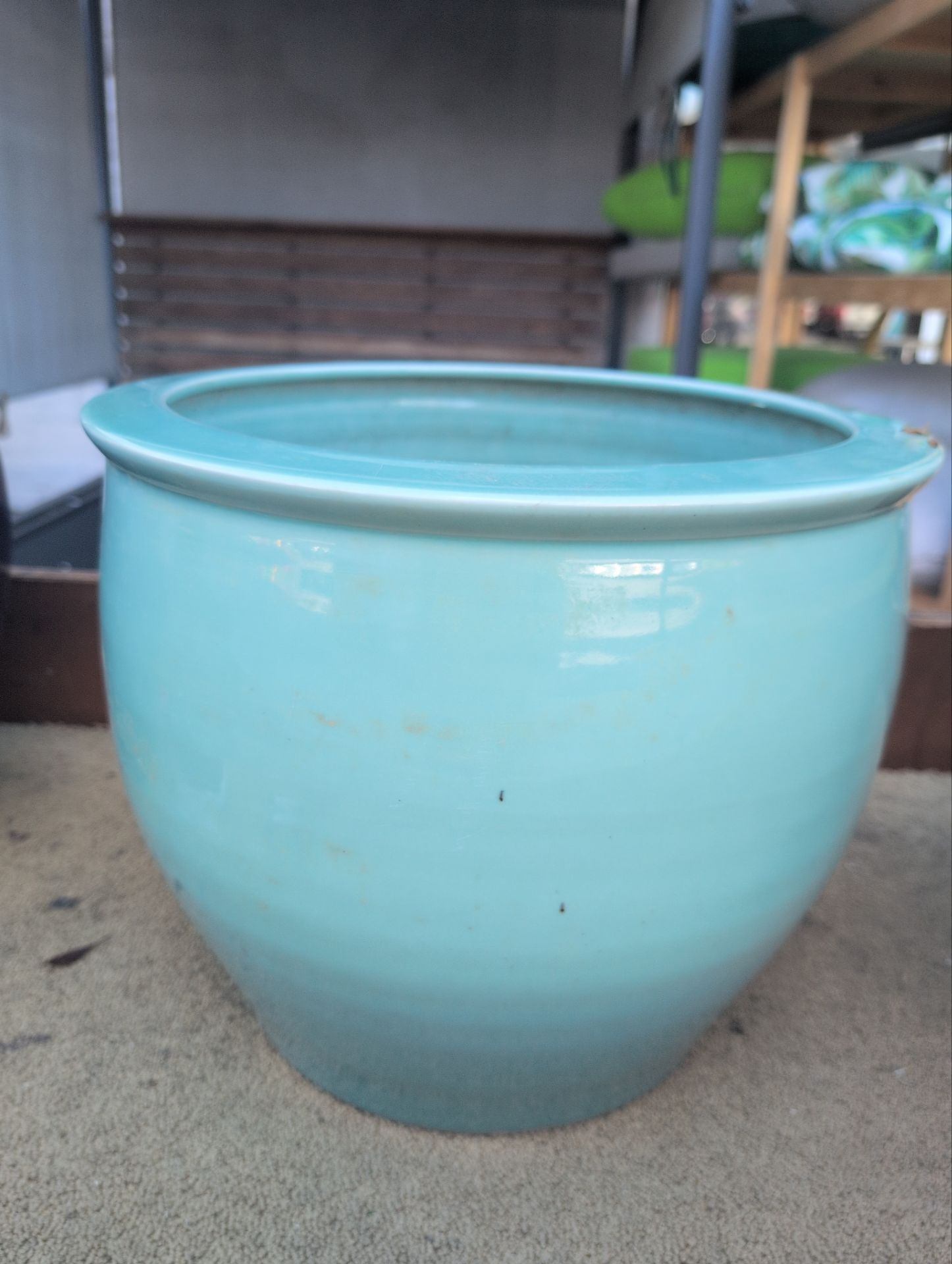 Green Glazed Planter 12x15