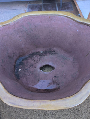 Asian Deer Motif Glazed Planter