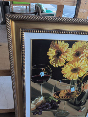 Sunflowers and Wine Framed Print edition dated 123/245 by Scott Jacobs
