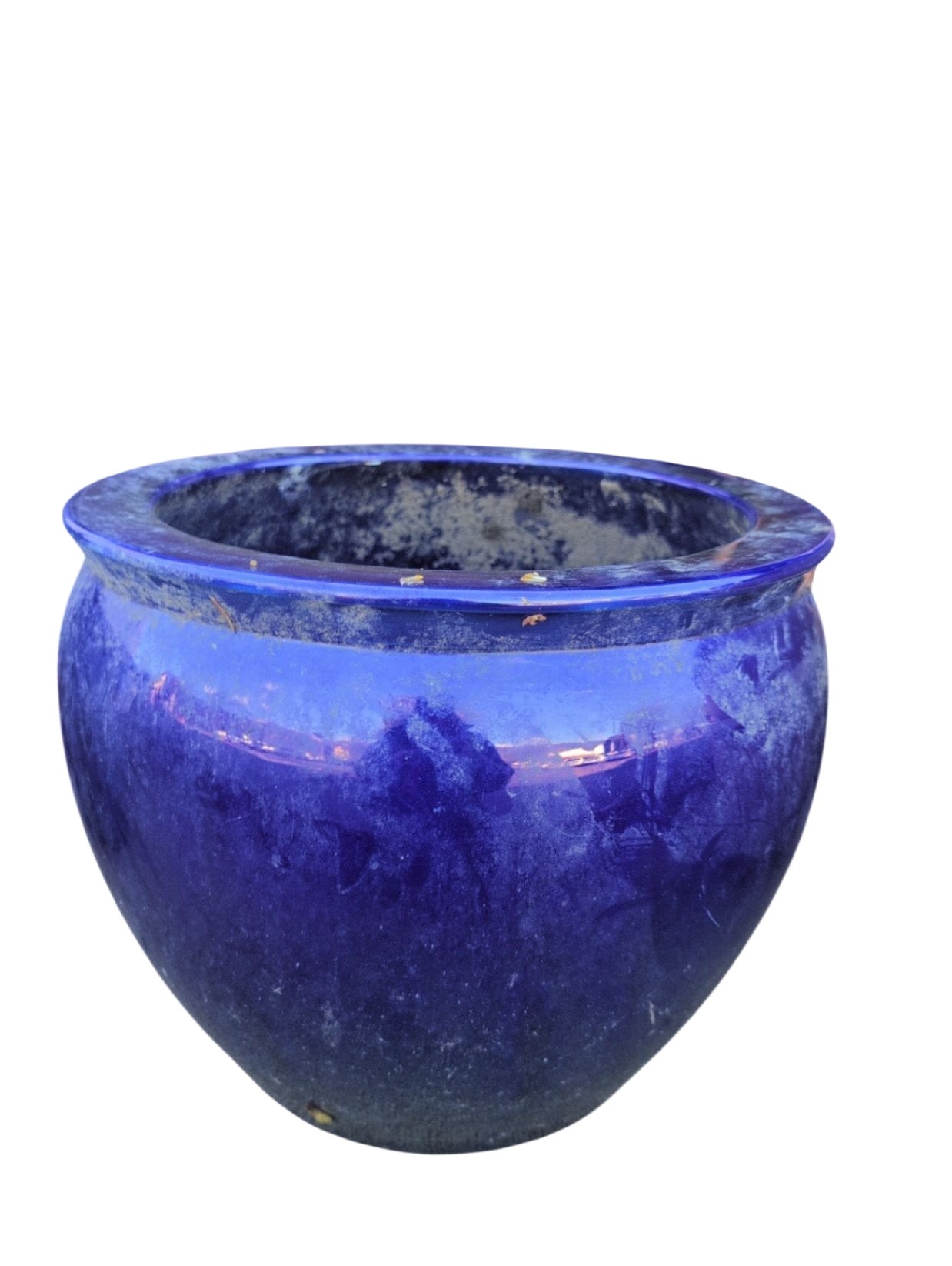 Blue Glazed Outdoor Pot 12x16
