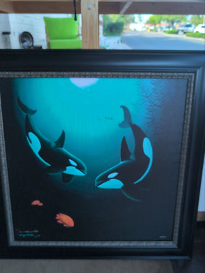 Wyland Killer Whale Framed Print 220/2000