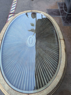 Oval Rustic Crackle Finish Table