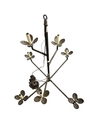 Iron Leaf Motif Angular Chandelier