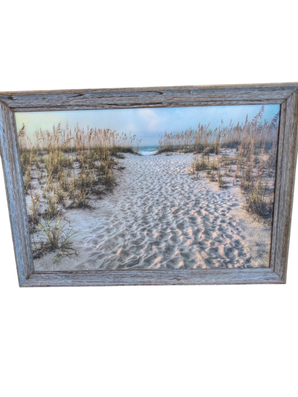 Wood Framed Beach Scene