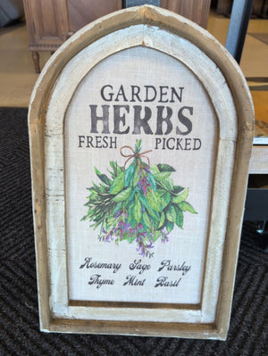 Distressed Garden Herbs Sign