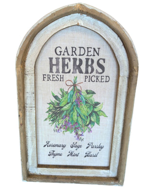 Distressed Garden Herbs Sign