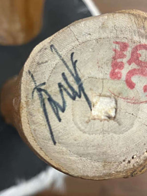 Cowhide Milk Stool Hand Carved Wood Leg