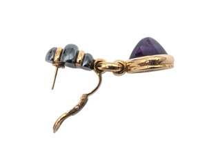Earrings BVLGARI 18k Yellow Gold w/ Amethyst & Hematite