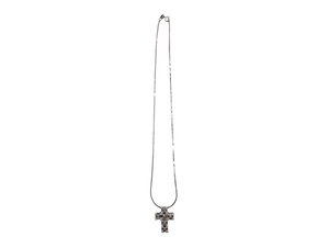 Pendant Cross & Chain 18k White Gold w/ Diamonds