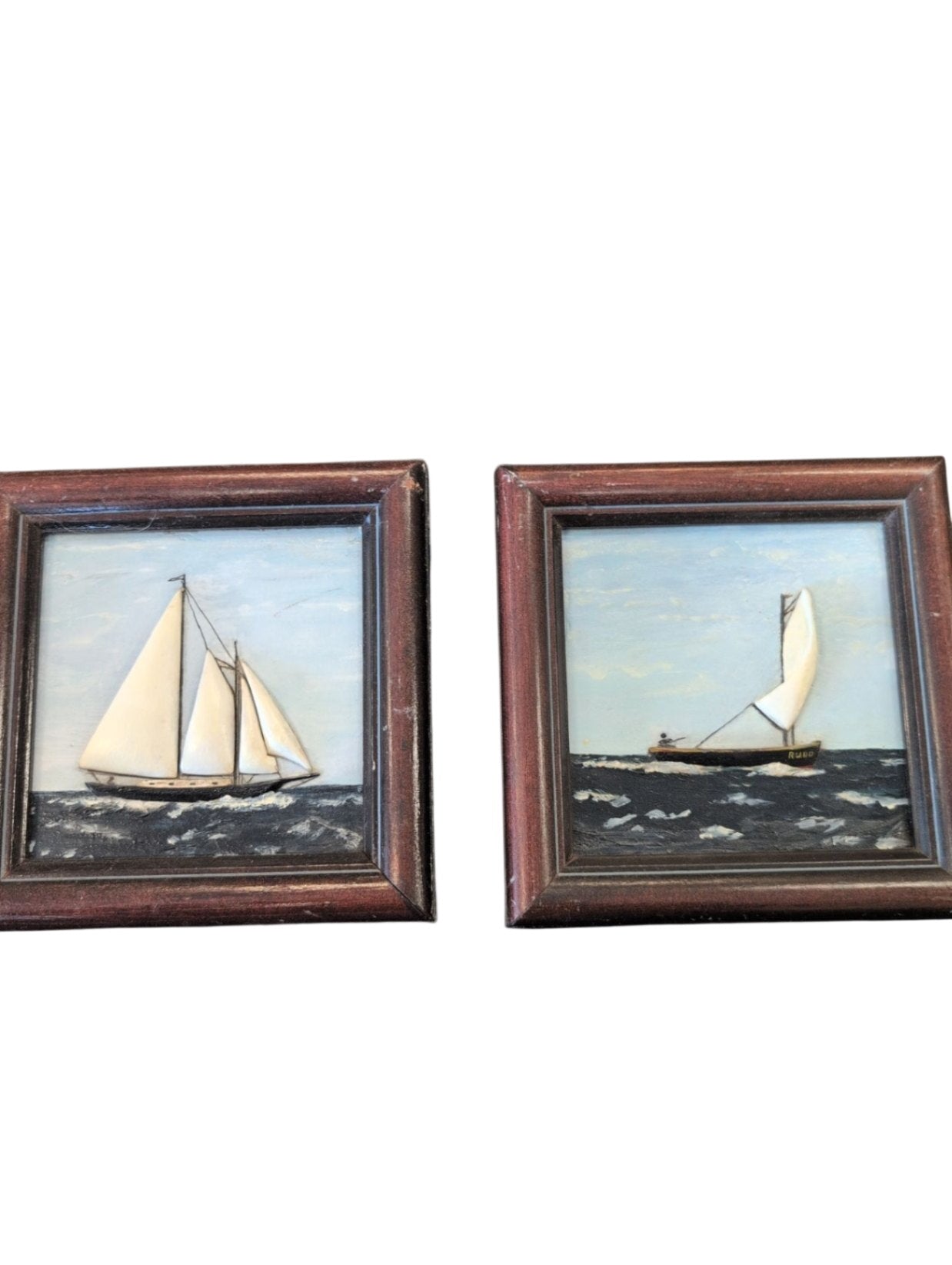Ivory Sailboat Art Small #1