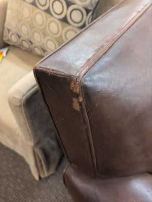 Pair Leather Club Chairs