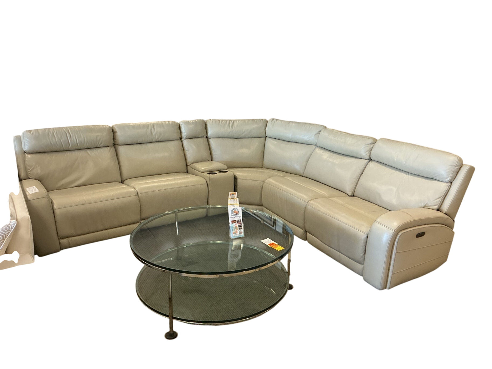 Gerhardt six piece, leather power reclining sectional