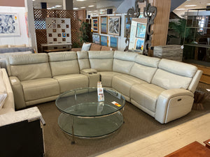 Gerhardt six piece, leather power reclining sectional