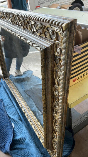 Carved Framed Gilt Beveled Mirror