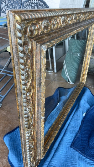 Carved Framed Gilt Beveled Mirror