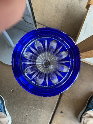 Tall Bohemian Crystal Vase With Lid