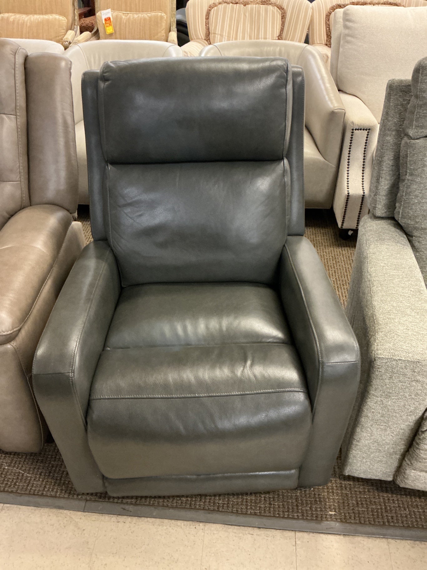Leather powered recliner/glider