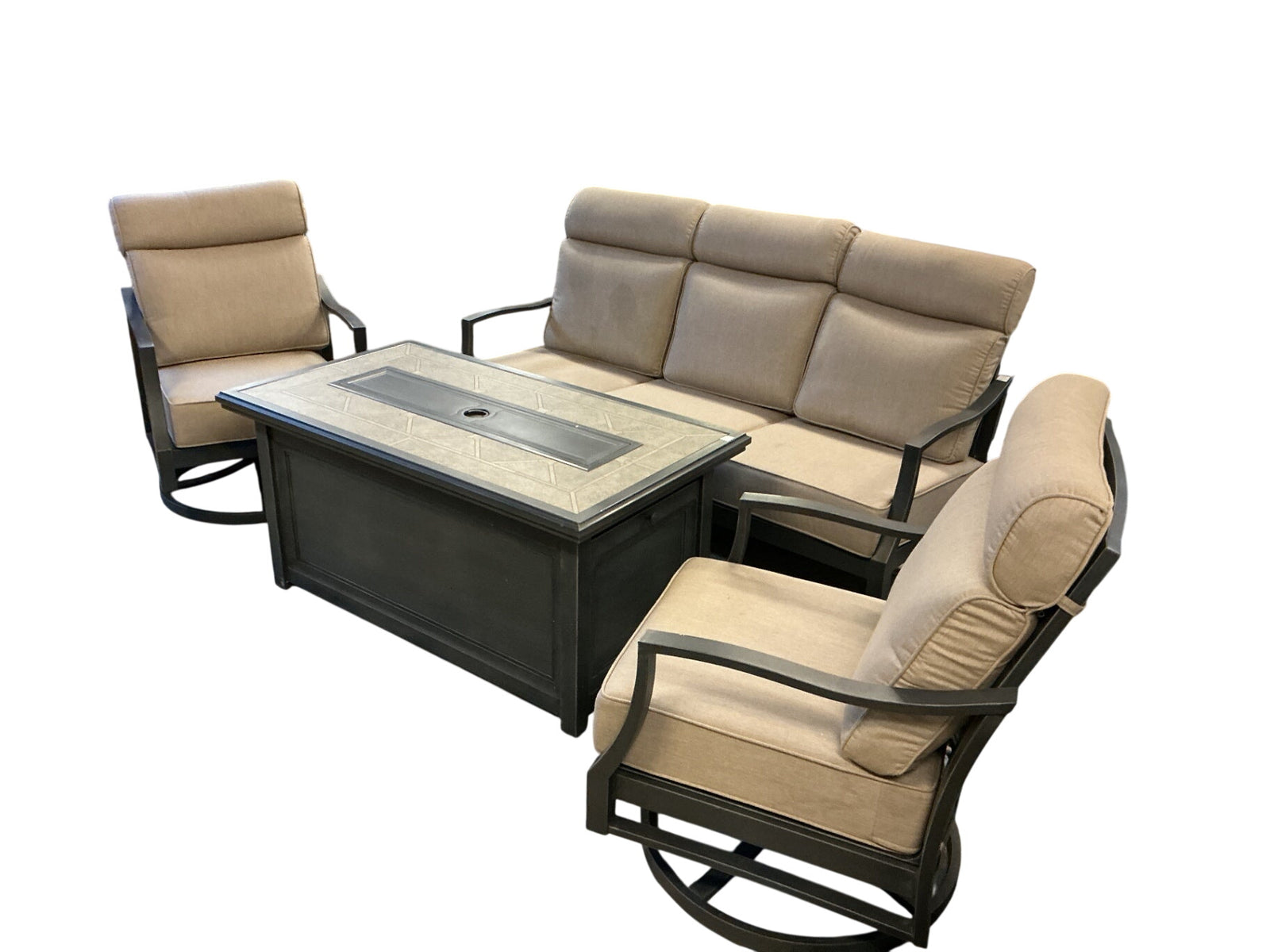 Sunvilla Havana four piece fire pit outdoor patio set