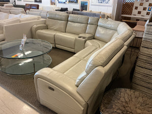 Gerhardt six piece, leather power reclining sectional
