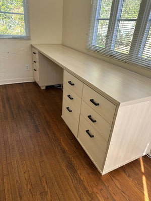 Large custom desk and bookcase/printer stand