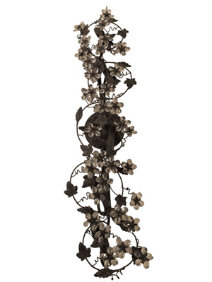 Metal & Crystal Floral Wall Sconce