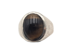 Ring Sterling Silver w/ Tigers Eye *small chip*