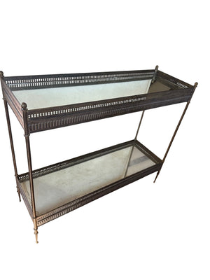 French Two Tier  Brass Side Table