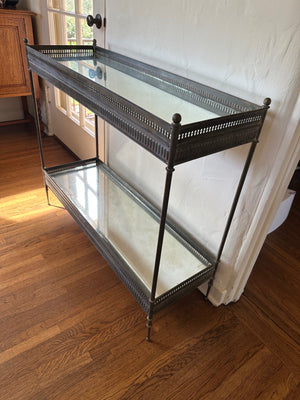 French Two Tier  Brass Side Table