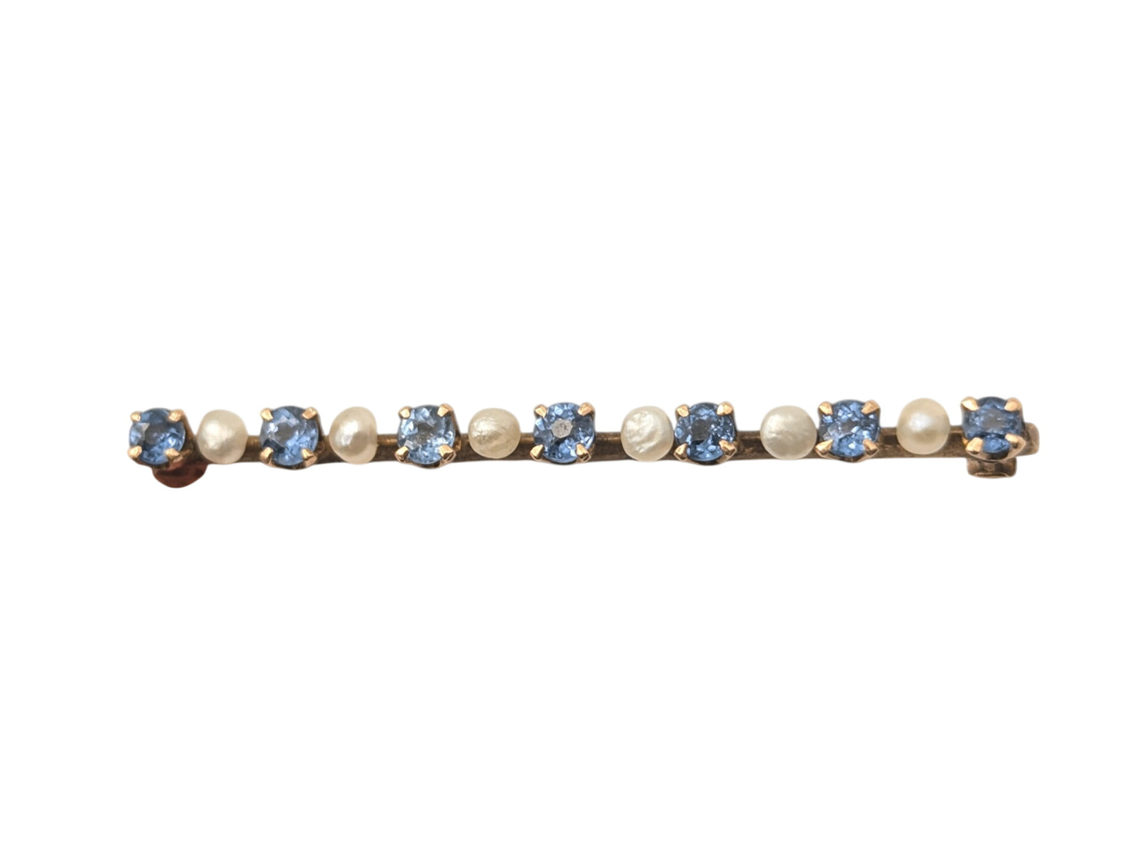 Pin 10k Rose Gold w/ Sapphires & Pearls