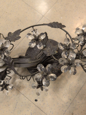 Metal & Crystal Floral Wall Sconce