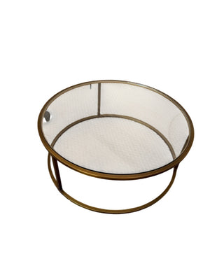 Glass and metal coffee table