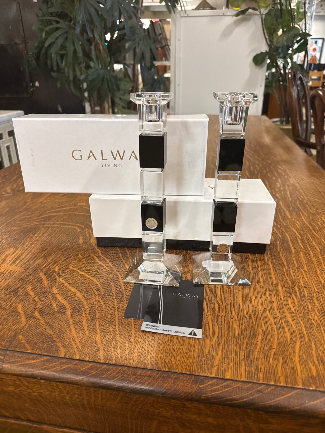 Galway Living Crystal Candlesticks - Pair