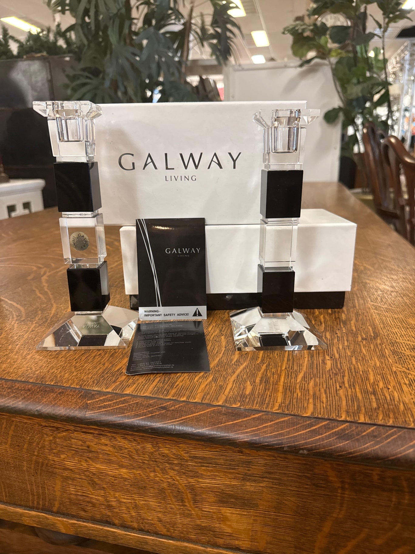 Galway Living Crystal Candlesticks - Pair