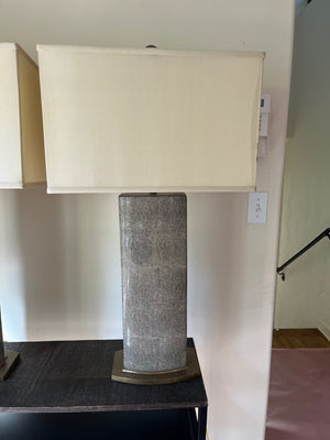 Pair of tall shagreen Gray Lamps