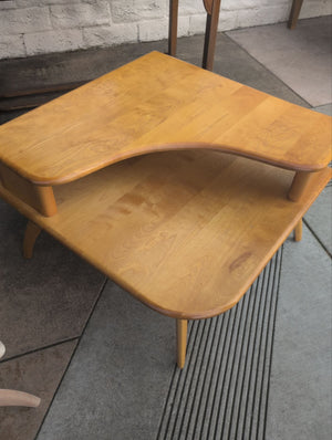 Heywood Wakefield Corner Table With  Boomerang Shelf