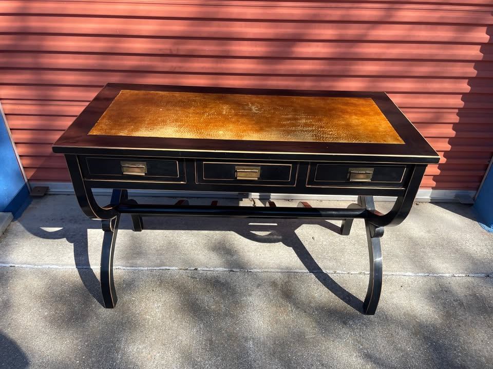 Chinese Ming-Style Black Lacquer Console / Desk