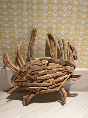 Driftwood crab & lobster wall hanging Beach Folk Art (Set)