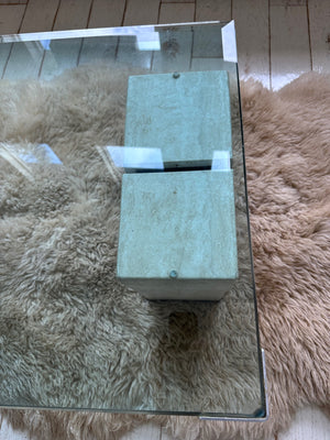 Arteri Mid Century Modern Glass Coffee Table 1970s 1980s