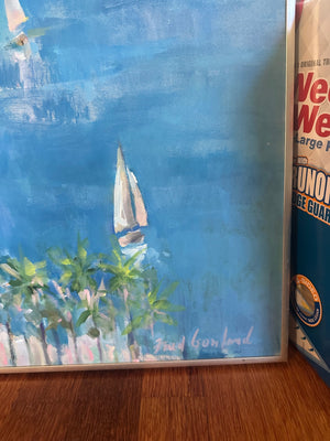 Fred Gowland 3 Set Santa Barbara Wharf Paintings