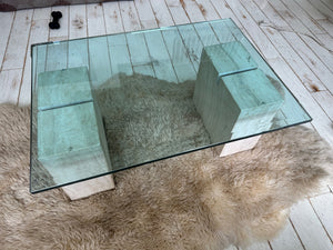 Arteri Mid Century Modern Glass Coffee Table 1970s 1980s