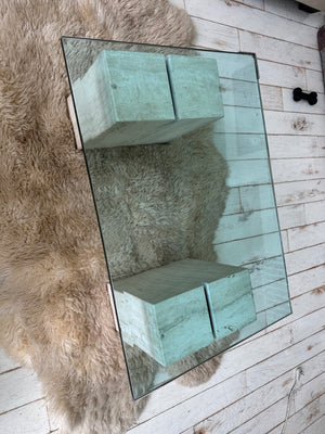 Arteri Mid Century Modern Glass Coffee Table 1970s 1980s