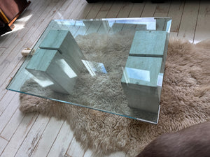 Arteri Mid Century Modern Glass Coffee Table 1970s 1980s