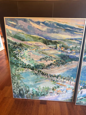 Fred Gowland 3 Set Santa Barbara Wharf Paintings