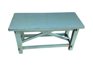 Hardwood vintage green bench