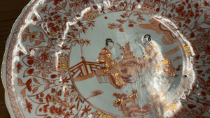 Antique Chinese Blood and Milk Style Porcelain Plate ( Repaired )