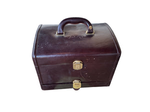 English traveling, jewelry case leather vintage
