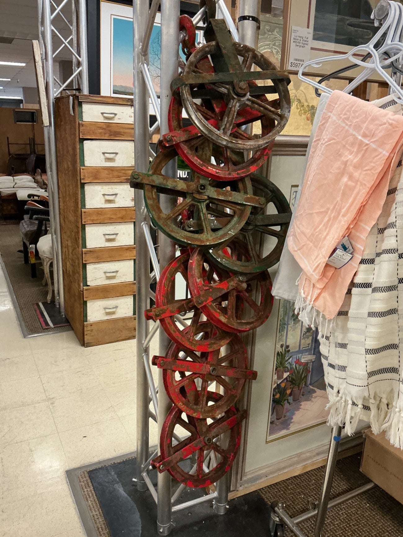 Antique iron pulley wheels (Each)